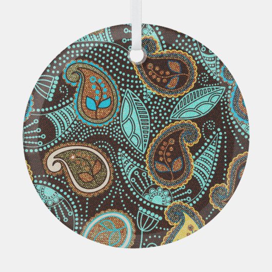 Denim Paisley: Nahtlose Jeans Texturmuster Ornament Aus Glas (Vorderseite)