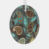 Denim Paisley: Nahtlose Jeans Texturmuster Ornament Aus Glas (Vorderseite Rechts)