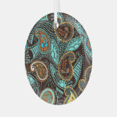 Denim Paisley: Nahtlose Jeans Texturmuster Ornament Aus Glas (Vorderseite links)