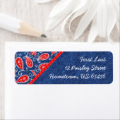 Denim Paisley Niedlich Floral Red White and Blue J (Insitu)