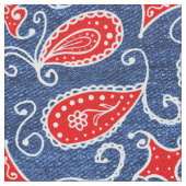 Denim-Paisley-niedliche rote weiße und blaue mit Stoff (Nahaufnahme)