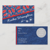 Denim-Paisley-niedliche rote weiße und blaue mit Visitenkarte (Vorne/Hinten)