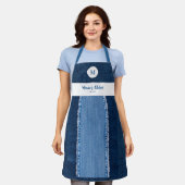 Denim Patch Blue Jeans Moderne kundenspezifische M Schürze (Getragen)