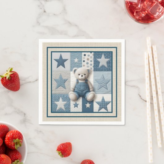Denim Patchwork Bear Napkins Serviette (Beispiel)