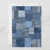 Denim Patchwork Bear Toy Blue Jean Baby Shower Einladung (Rückseite)