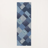 Denim Patchwork Blue Fabric Yogamatte (Rückseite)