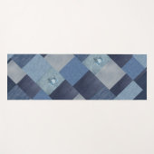 Denim Patchwork Blue Fabric Yogamatte (Vorderseite (Horizontal))