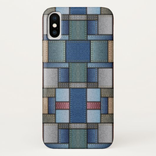 Denim Patchwork Case-Mate iPhone Hülle (Rückseite)