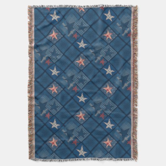 Denim Patchwork Decke (Vorderseite Vertikal)