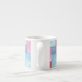 Denim Patchwork Espresso Tasse, Pinks, Blues Espressotasse (Rückseite)