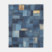 Denim Patchwork Fleecedecke (Vorderseite)