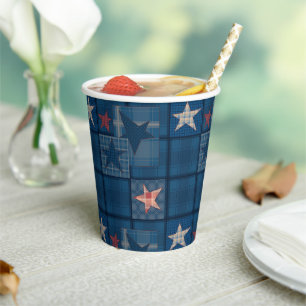 Denim-Patchwork-Gefälligkeitsbox Pappbecher