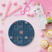 Denim-Patchwork-Gefälligkeitsbox Pappteller (Party)