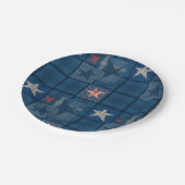 Denim-Patchwork-Gefälligkeitsbox Pappteller (Schrägansicht)