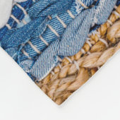Denim Patchwork: gerecycelt Jeans Teppich. Fleecedecke (Ecke)