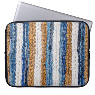 Denim Patchwork: gerecycelt Jeans Teppich. Laptopschutzhülle