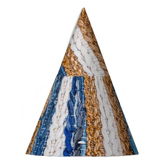 Denim Patchwork: gerecycelt Jeans Teppich. Partyhütchen (Links)