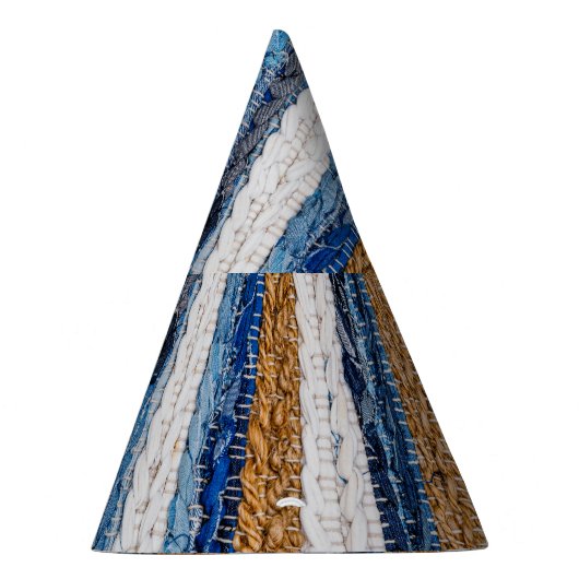 Denim Patchwork: gerecycelt Jeans Teppich. Partyhütchen (Rechts)