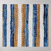 Denim Patchwork: gerecycelt Jeans Teppich. Poster (Vorne)