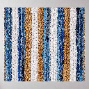Denim Patchwork: gerecycelt Jeans Teppich. Poster