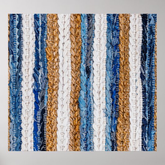 Denim Patchwork: gerecycelt Jeans Teppich. Poster (Vorne)