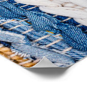 Denim Patchwork: gerecycelt Jeans Teppich. Poster (Ecke)