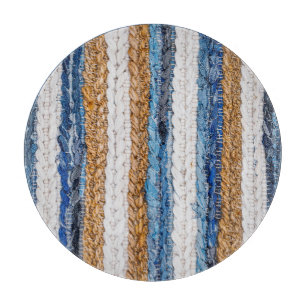 Denim Patchwork: gerecycelt Jeans Teppich. Schneidebrett