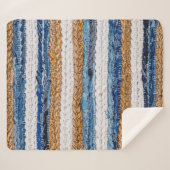 Denim Patchwork: gerecycelt Jeans Teppich. Sherpadecke (Vorderseite (Horizontal))