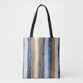 Denim Patchwork: gerecycelt Jeans Teppich. Tasche