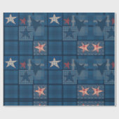 Denim Patchwork Geschenkpapier (Flach)