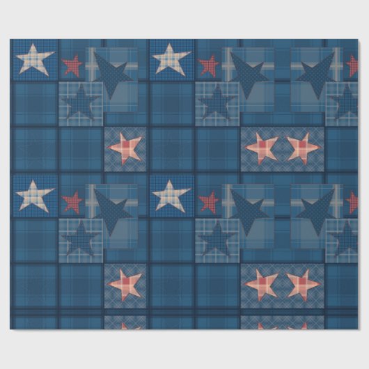 Denim Patchwork Geschenkpapier (Flach)