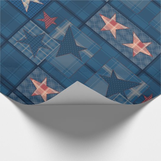 Denim Patchwork Geschenkpapier (Ecke)