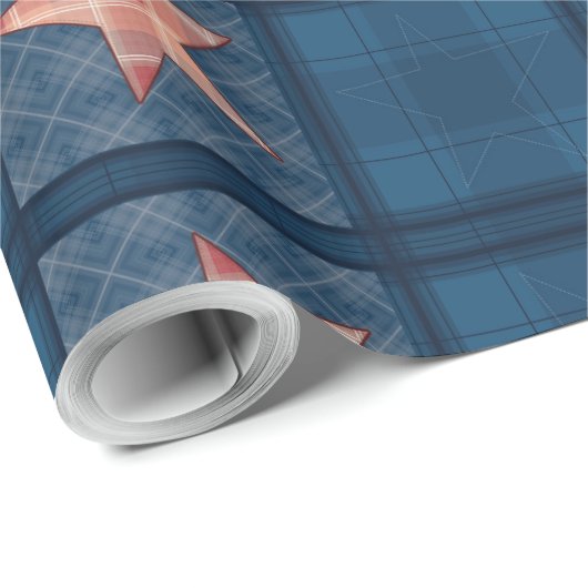 Denim Patchwork Geschenkpapier (Rolleneckpunkt)