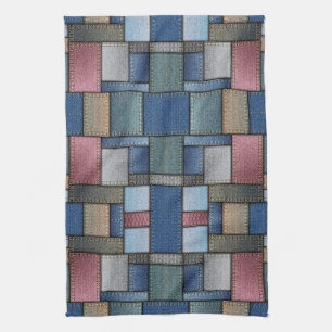 Denim Patchwork Geschirrtuch