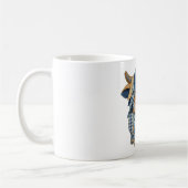 Denim-Patchwork-Hochlandkuh Kaffeetasse (Links)