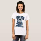 Denim-Patchwork-Hund T-Shirt (Vorne ganz)