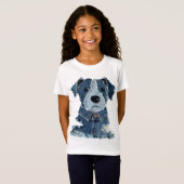 Denim-Patchwork-Hund T-Shirt (Vorne ganz)