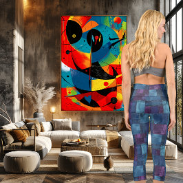 Denim Patchwork in Blau und Lila, benutzerdefinier Capri Leggings