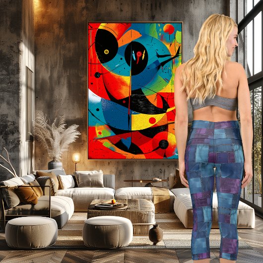 Denim Patchwork in Blau und Lila, benutzerdefinier Capri Leggings