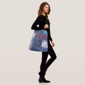 Denim Patchwork Inspiriert Tragetaschen Mit Langen Trägern (Am Model)