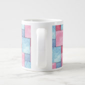 Denim Patchwork Jumbo Tasse, Pinks, Blues Jumbo-Tasse (Rückseite)