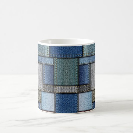 Denim Patchwork Kaffeetasse (Mittel)