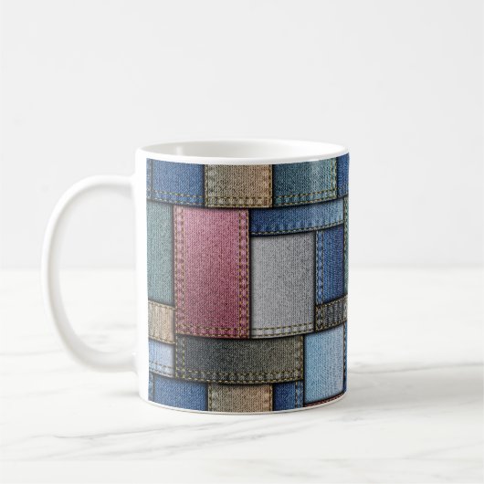 Denim Patchwork Kaffeetasse (Links)
