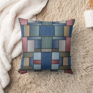Denim Patchwork Kissen