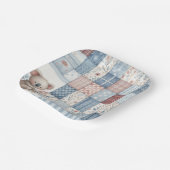 Denim Patchwork Koala - Square Paper Plate Pappteller (Gewinkelt)
