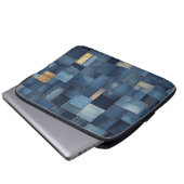 Denim Patchwork Laptopschutzhülle (Vorne Knopf)