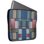 Denim Patchwork Laptopschutzhülle (Vorne Rechts)