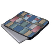 Denim Patchwork Laptopschutzhülle (Vorne Knopf)