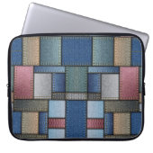 Denim Patchwork Laptopschutzhülle (Vorderseite)