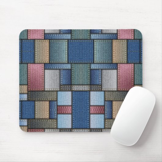 Denim Patchwork Mousepad (Mit Mouse)